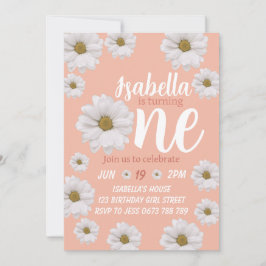 「デイジーちゃんの1歳の誕生日パーティーへようこそ！」 招待状