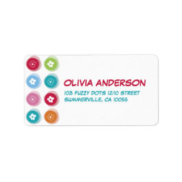 デイジーとおもしろいファジー色ドット住所 シール