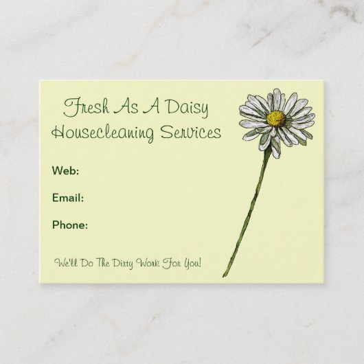 デイジーとして新しい: 一掃サービス、洗剤 名刺 (正面)
