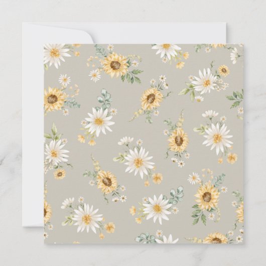 デイジーとひまわりブライダルシャワー招待 招待状 (裏面)