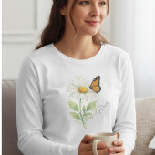 デイジーとオオカナダモの蝶 ネイチャーラバーのギフト Tシャツ