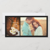 デイジーとカウボーイブーツウェスタン結婚ズありがとう サンキューカード (正面)