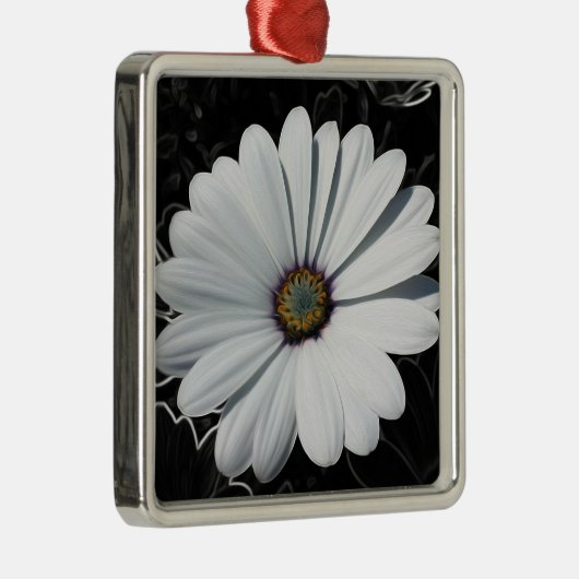 デイジーとグレーの色合い メタルオーナメント (右)