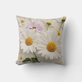 デイジーとコスモスオン動揺して紙 クッション
