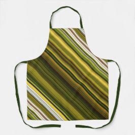 デイジーとゴールデンロッドグリーンとイエローストライプ エプロン