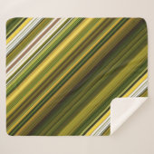 デイジーとゴールデンロッドグリーンとイエローストライプ シェルパブランケット (正面(横))