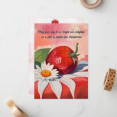 デイジーとストロベリーフラットノートカード ノートカード (正面/裏面インサイチュ)
