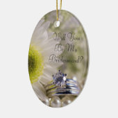 デイジーとダイヤモンドのリングや輪は私の花嫁になる セラミックオーナメント (左)