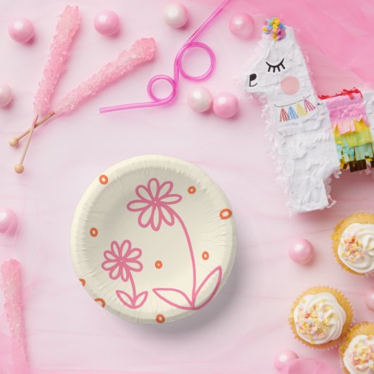 デイジーとドット2 – ピンク、オレンジ、クリーム ペーパーボウル (パーティー)