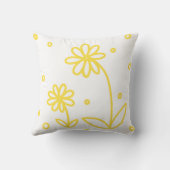 デイジーとドット2 – レモンイエローとホワイト クッション (裏面)