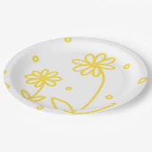 デイジーとドット2 – レモンイエローとホワイト ペーパープレート (アングル)