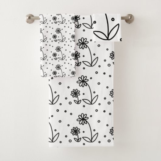 デイジーとドット2 – 白黒 バスタオルセット (インサイチュ)