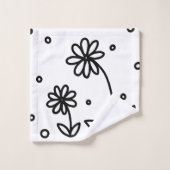 デイジーとドット2 – 白黒 バスタオルセット (ウォッシュタオル)