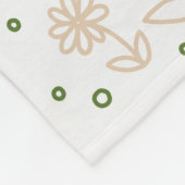 デイジーとドット2 – 白、砂、パームグリーン フリースブランケット (角)