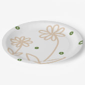 デイジーとドット2 – 白、砂、パームグリーン ペーパープレート (アングル)