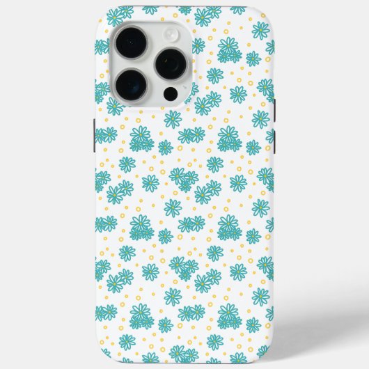 デイジーとドット - ターコイズとイエロー Case-Mate iPhoneケース (裏面)