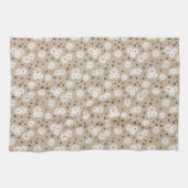 デイジーとドット – トープ、白黒 キッチンタオル (横)