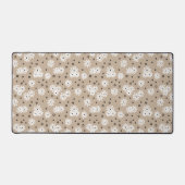 デイジーとドット – トープ、白黒 デスクマット (正面)