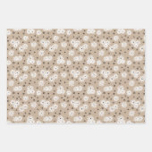 デイジーとドット – トープ、白黒 ラッピングペーパーシート (正面3)