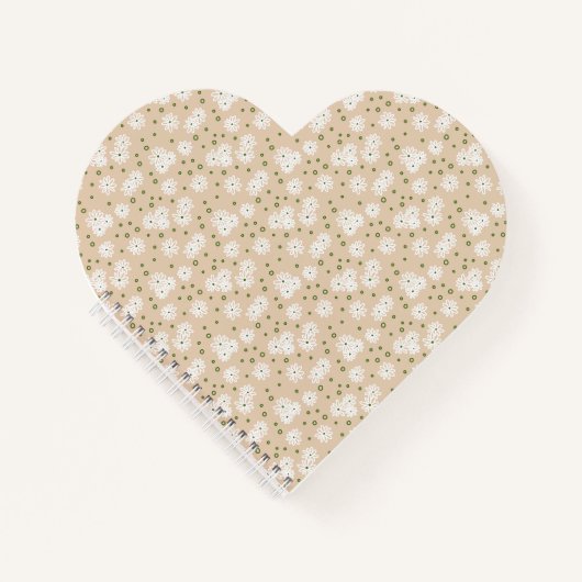 デイジーとドット – 白、砂、パームグリーン ノートブック (正面)