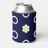 デイジーとネイビーブルーと白のドット 缶クーラー (缶裏面)