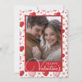 デイジーとハートハッピーバレンタインのカスタム写真 シーズンカード (正面)