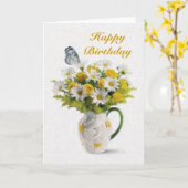 デイジーとバタフライカード カード (黄色い花)