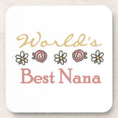 デイジーとバラの最高のNana Gift コースター (正面)