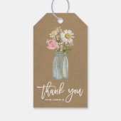 デイジーとバラインMason Jar Kraft紙ありがとう ギフトタグ (裏面)