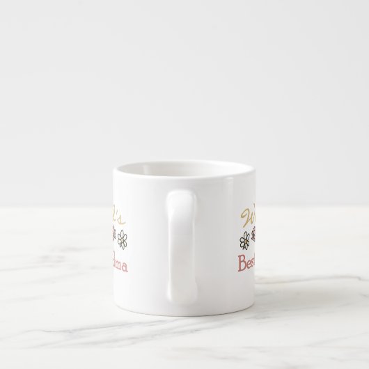 デイジーとバラワールドのおばあちゃん最高ののギフトプレゼント エスプレッソカップ (裏面)