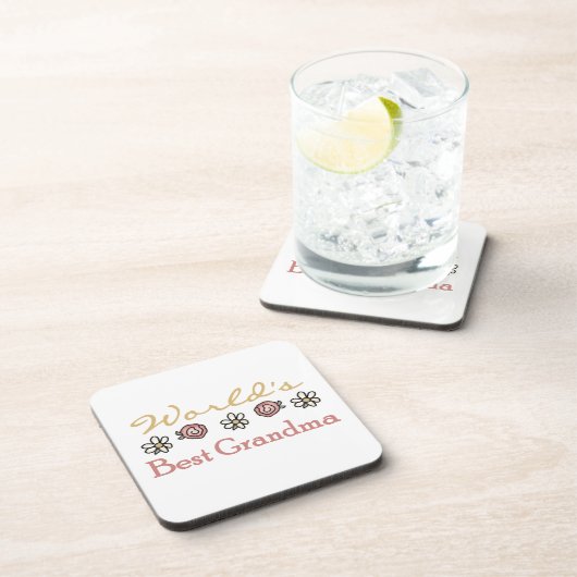 デイジーとバラワールドのおばあちゃん最高ののギフトプレゼント コースター (右側)