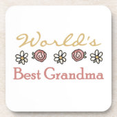 デイジーとバラワールドのおばあちゃん最高ののギフトプレゼント コースター (正面)