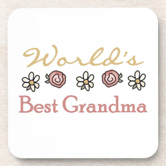 デイジーとバラワールドのおばあちゃん最高ののギフトプレゼント コースター (正面)