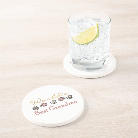 デイジーとバラワールドのおばあちゃん最高ののギフトプレゼント コースター (側面)