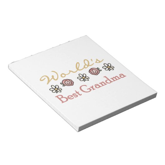 デイジーとバラワールドのおばあちゃん最高ののギフトプレゼント ノートパッド (アングル)