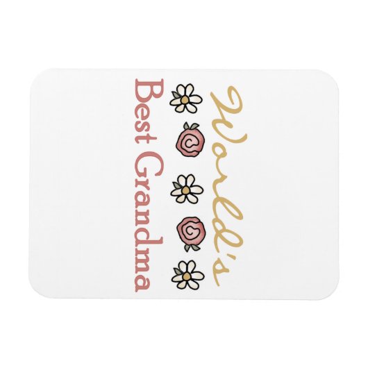 デイジーとバラワールドのおばあちゃん最高ののギフトプレゼント マグネット (横)