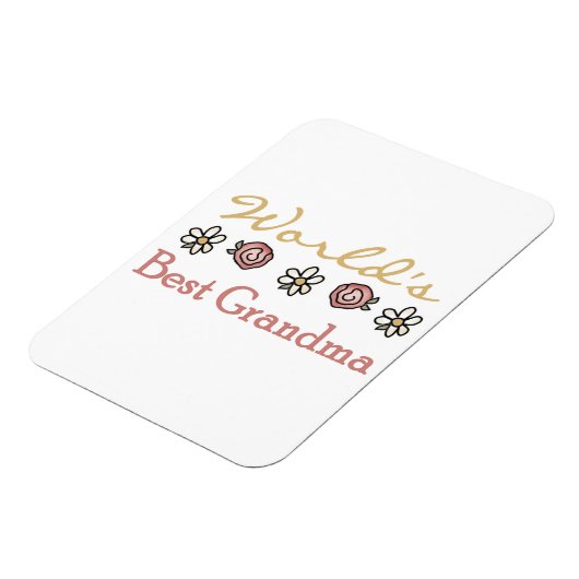 デイジーとバラワールドのおばあちゃん最高ののギフトプレゼント マグネット (左側)