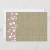 デイジーとバーラップピンクブライダルシャワー 招待状 (裏面)