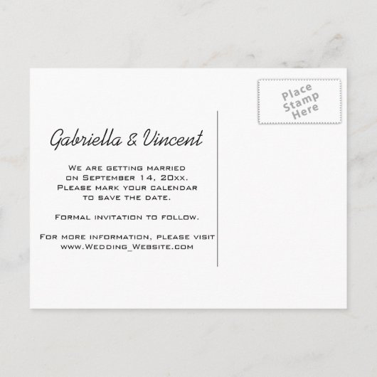 デイジーとバーンウッドカントリーウェディング日付を保存 案内ポストカード (裏面)