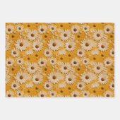 デイジーとヒマワリの工具付き革の品揃え ラッピングペーパーシート (正面)