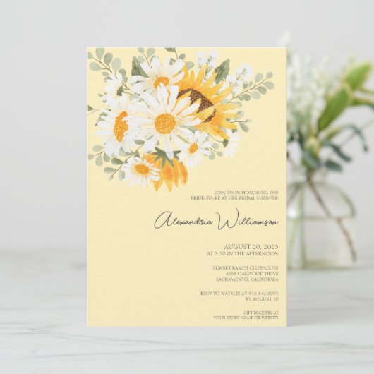 デイジーとヒマワリブライダルシャワー 招待状 (スタンド正面)