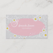 デイジーとピンクの枠 名刺 (正面)