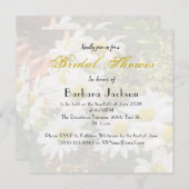 デイジーとフローイエローのスクリプトブライダルシャワー 招待状 (正面/裏面)