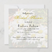 デイジーとフローイエローのスクリプトブライダルシャワー 招待状 (正面)