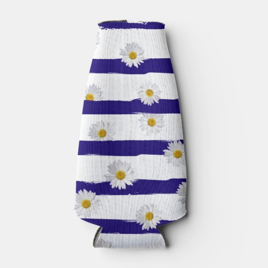 デイジーとブルーストライプクーラーボックス ボトルクーラー (正面)