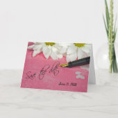 デイジーとペンで日付を保存 案内状 (正面)