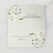 デイジーとホワイトリイ緑の背景P プレイスカード (外部開封)