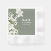 デイジーとホワイトリイ 縁ありカクテルナプキン (正面)