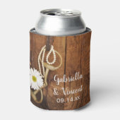 デイジーとホースビットカントリーウェスタン結婚式の引き出物 缶クーラー (缶正面)