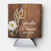 デイジーとホースビットカントリーウェスタン結婚式の引き出物 缶クーラー (正面)